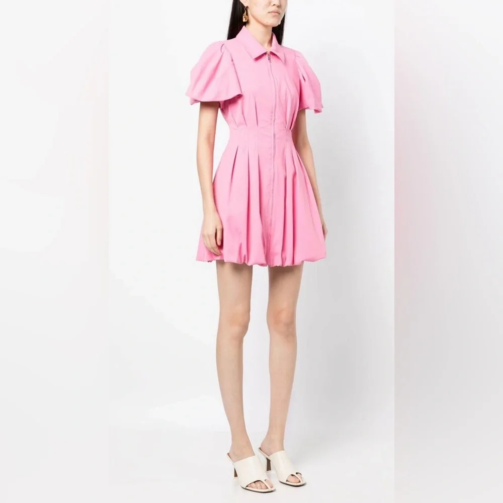 Simkhai CALLISTA PUFF SLEEVE DRESS -Pink - Picture 2 of 5